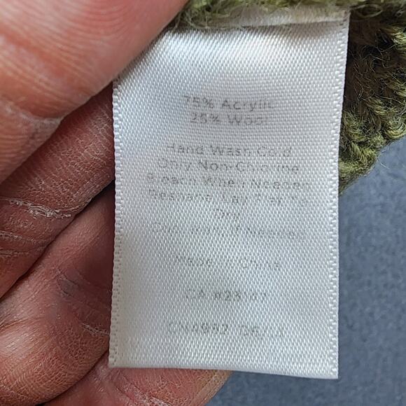 Talbots Womens Sweater 2X Olive Green Wool Blend Cowl Neck Office Casual Cabin - Picture 6 of 10